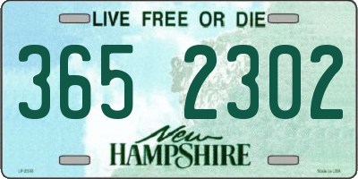 NH license plate 3652302
