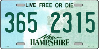 NH license plate 3652315