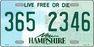 NH license plate 3652346