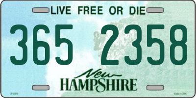NH license plate 3652358