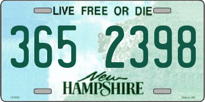 NH license plate 3652398