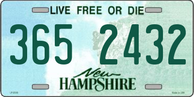 NH license plate 3652432