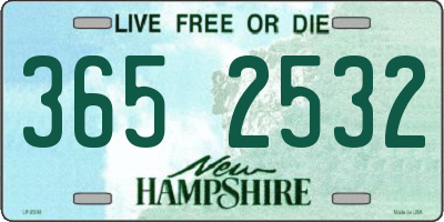 NH license plate 3652532