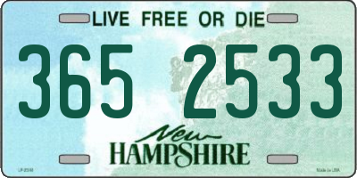 NH license plate 3652533