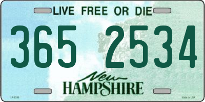 NH license plate 3652534