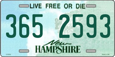 NH license plate 3652593