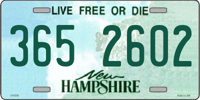 NH license plate 3652602