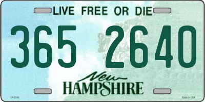 NH license plate 3652640