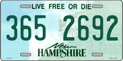 NH license plate 3652692