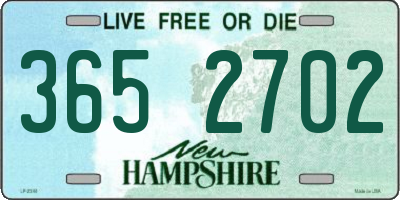 NH license plate 3652702