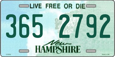 NH license plate 3652792