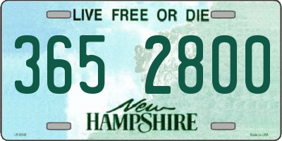 NH license plate 3652800