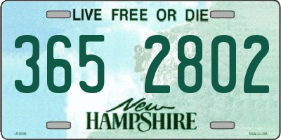 NH license plate 3652802