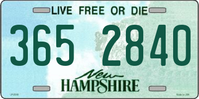 NH license plate 3652840