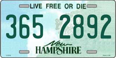 NH license plate 3652892