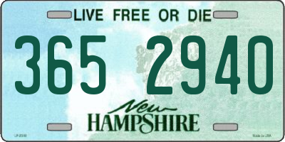 NH license plate 3652940