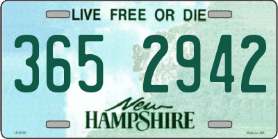 NH license plate 3652942
