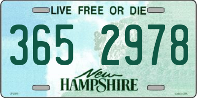 NH license plate 3652978