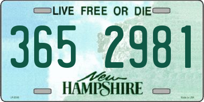 NH license plate 3652981