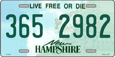 NH license plate 3652982