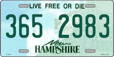 NH license plate 3652983