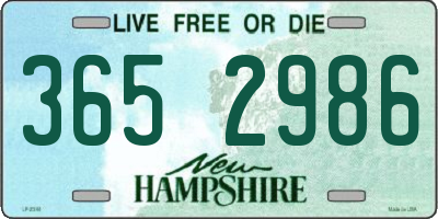 NH license plate 3652986