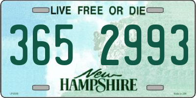 NH license plate 3652993