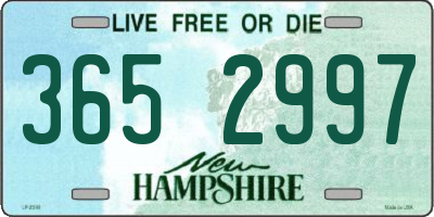NH license plate 3652997