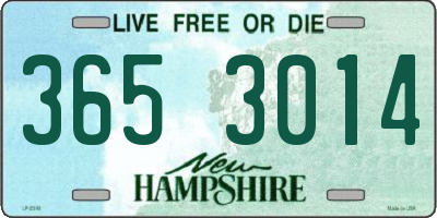 NH license plate 3653014