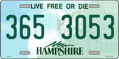 NH license plate 3653053