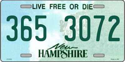 NH license plate 3653072