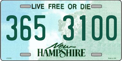 NH license plate 3653100