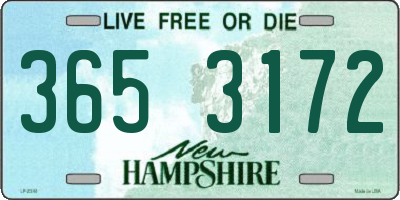 NH license plate 3653172