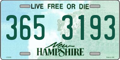 NH license plate 3653193