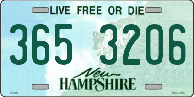 NH license plate 3653206