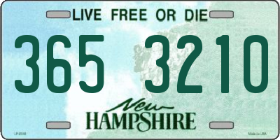 NH license plate 3653210