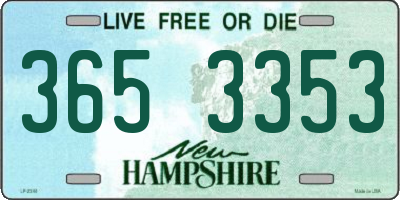 NH license plate 3653353