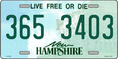 NH license plate 3653403