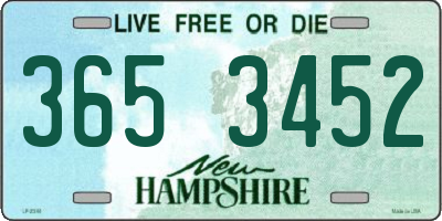 NH license plate 3653452