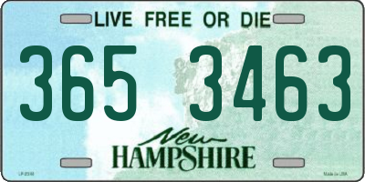 NH license plate 3653463