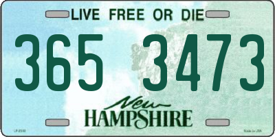 NH license plate 3653473