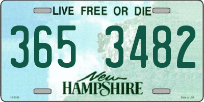 NH license plate 3653482