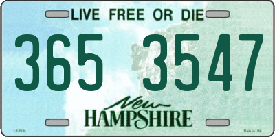 NH license plate 3653547