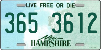 NH license plate 3653612
