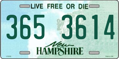 NH license plate 3653614