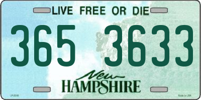 NH license plate 3653633