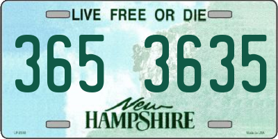 NH license plate 3653635