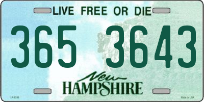 NH license plate 3653643