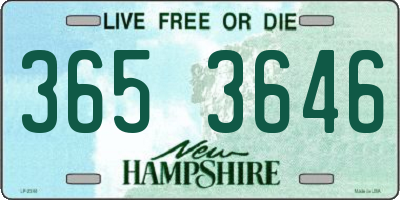 NH license plate 3653646