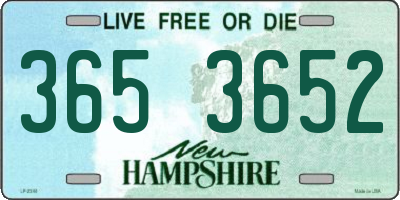 NH license plate 3653652